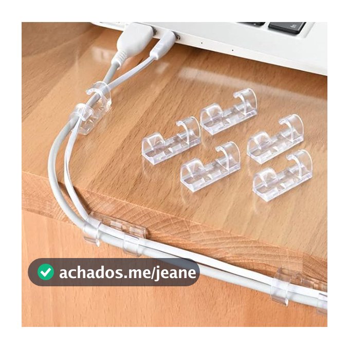 Kit de 20/40/60/80/100 Organizadores de Fios e Peças Clip Fixador Cabos Autoadesivo