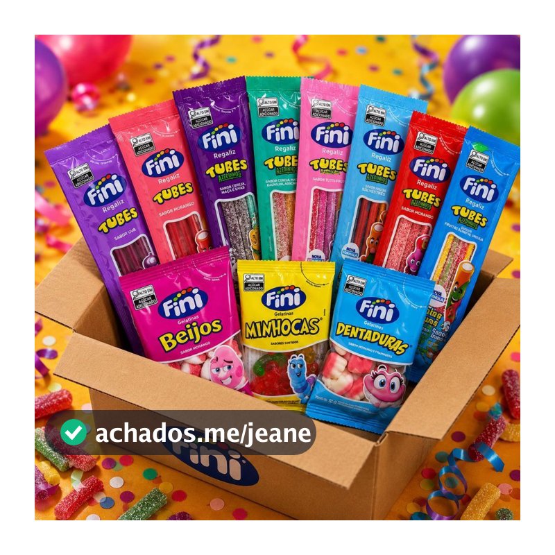 Kit Fini Tubes e Gelatinas 48 Unidades 15g Sabores Variados Doces e Azedinhos