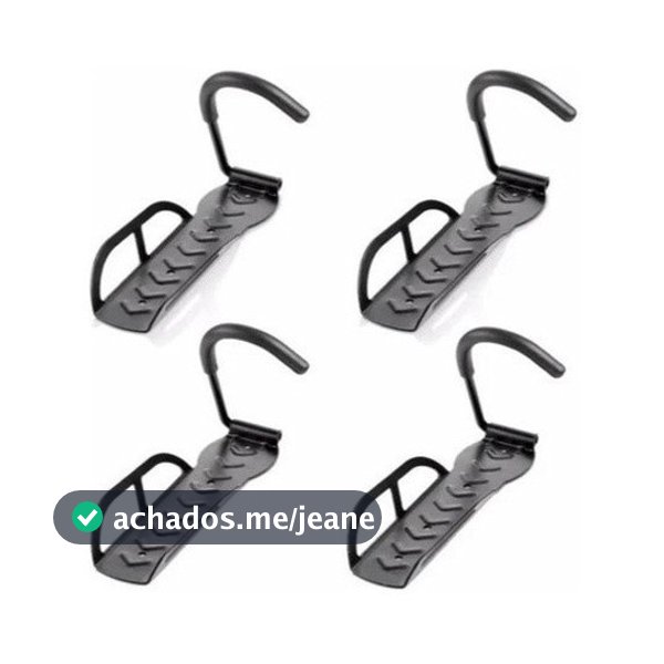 KIT 4 SUPORTES DE PAREDE VERTICAL COM GANCHO PARA PENDURAR BICICLETA