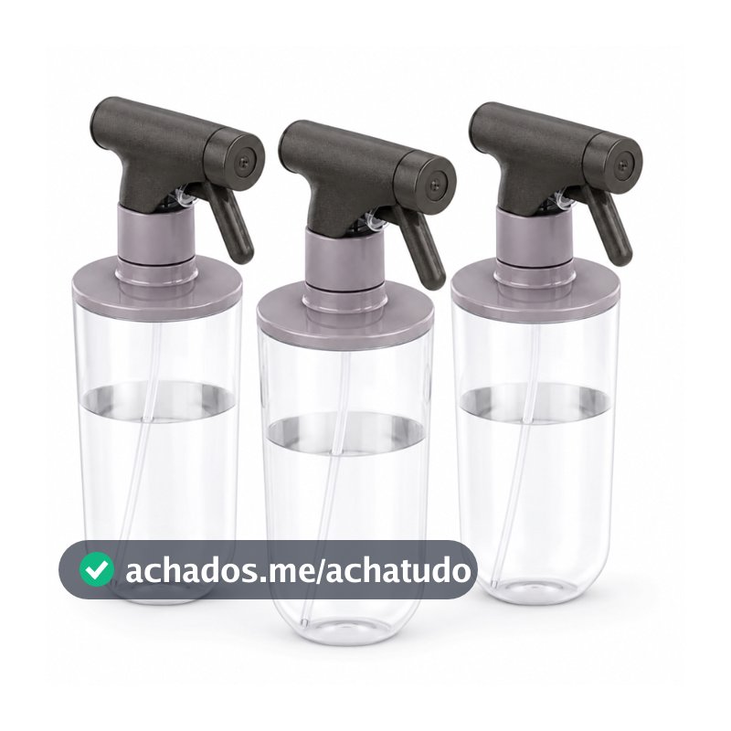 Kit 3 Borrifadores Pulverizadores 500ml Spray Multiuso para Plantas Limpeza Aromatização e Casa