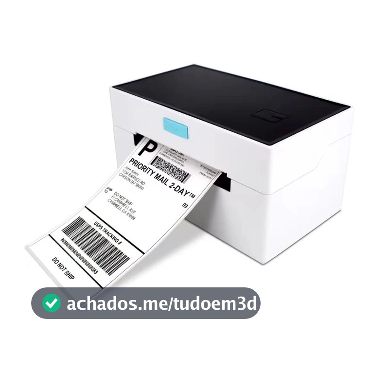 Impressora De Termica Etiquetas Adesivas Branco Portatil USB