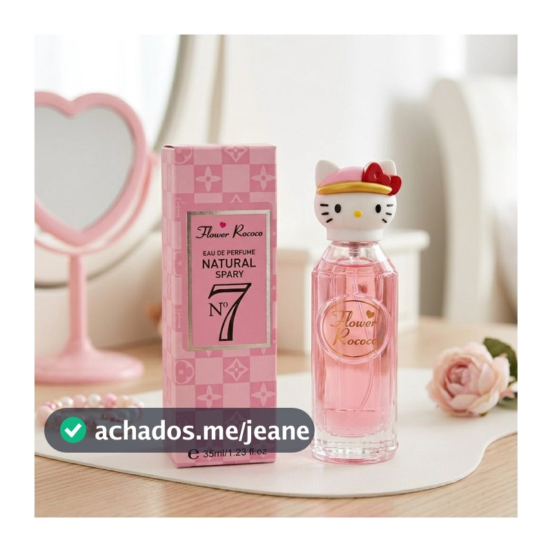 Perfume Infantil Hello Kitty Flower Rococo 35ml Colônia Feminina Delicada Cheiro Suave Presente Crianças Original Kids