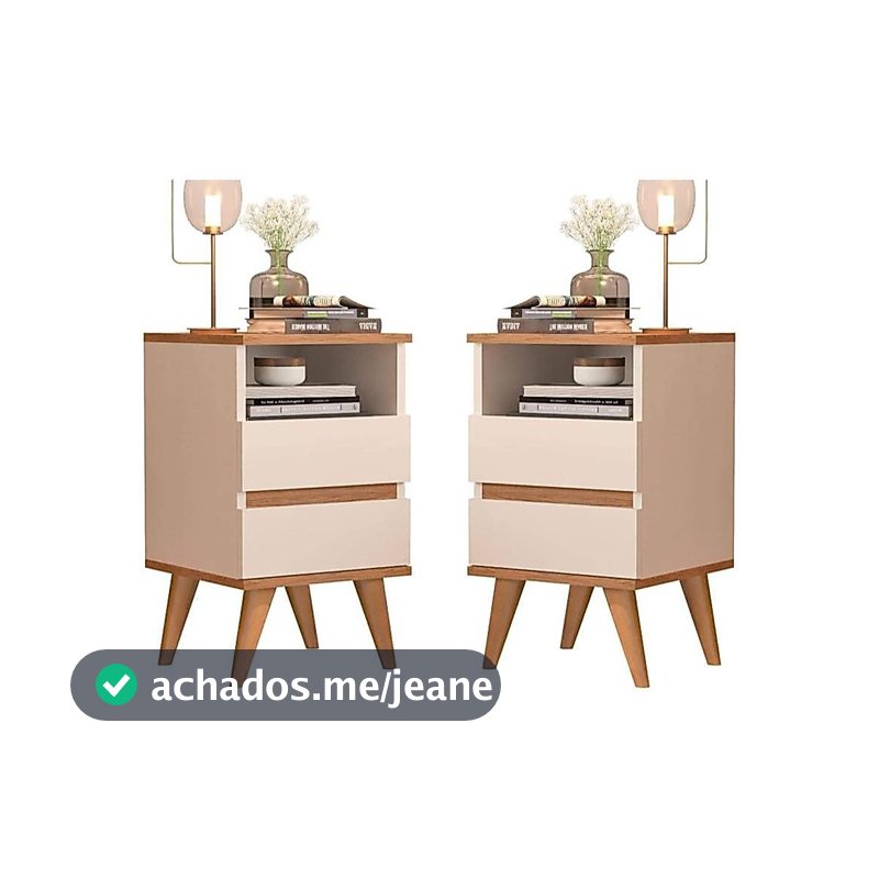 Conjunto kit 2 Mesa de cabeceira quarto cama retro pés palitos - POP - CM