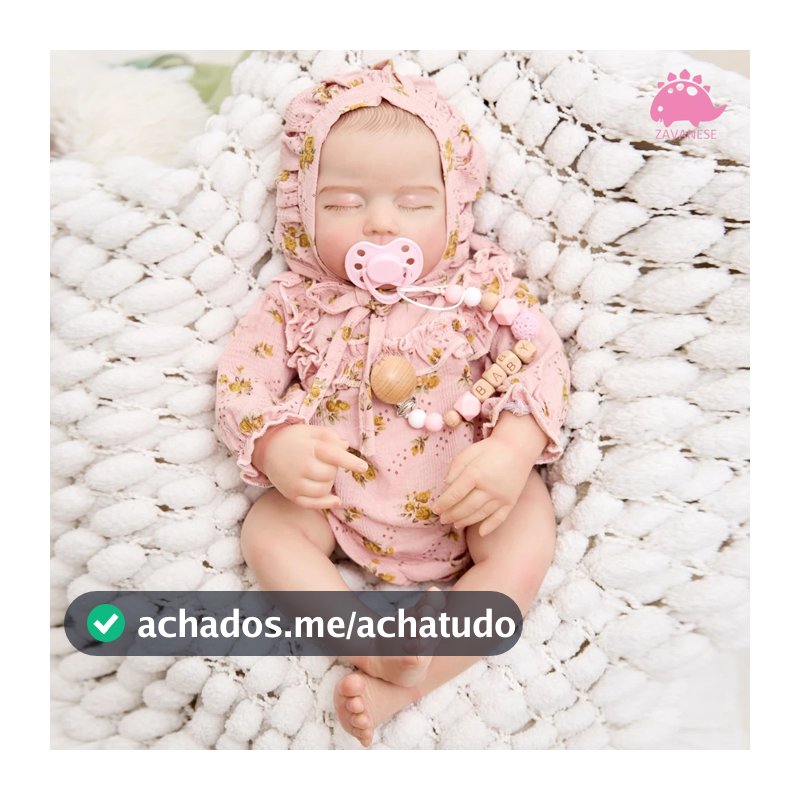 Boneca Reborn Realista 48cm Com Enxoval Completo Corpo Siliconado Macio POP YO