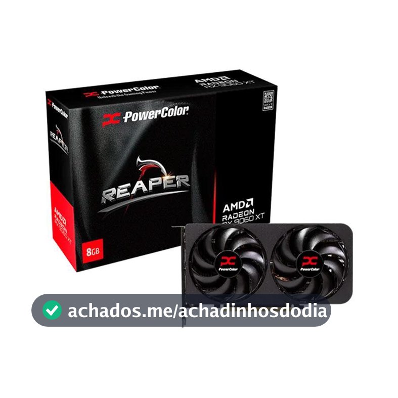 Placa de Video PowerColor Radeon RX 9060 XT Reaper, 8GB, GDDR6, 128-bit, RX9060XT-8G-A