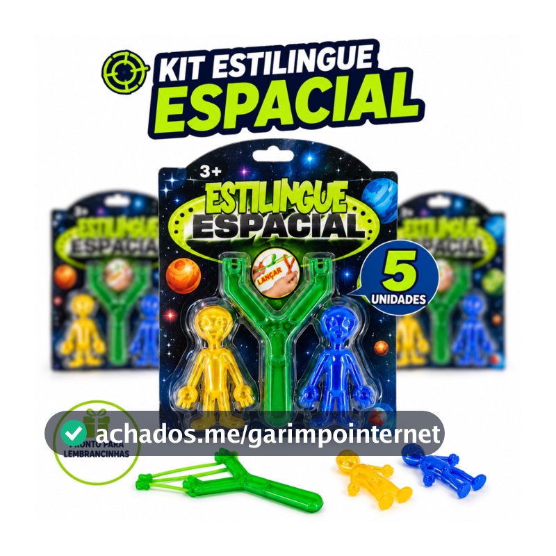 Kit 5 Estilingue Espacial Infantil Lembrancinha Festa Aniversário Sacolinha Surpresa Brinquedo Brinde Escolar