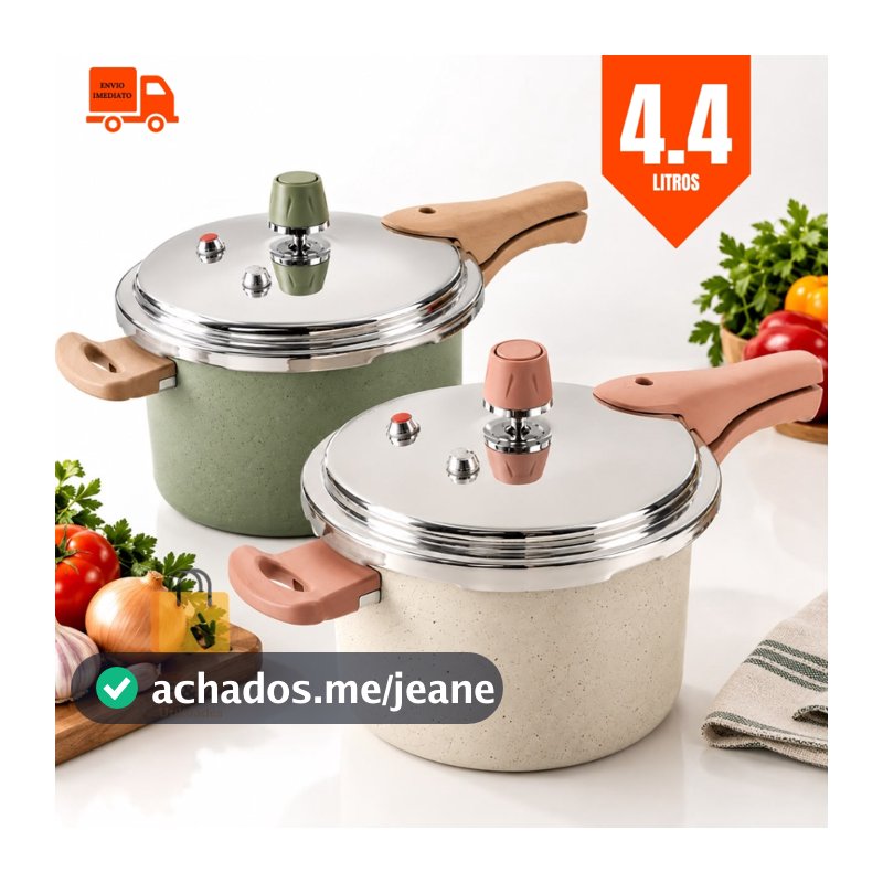 Panela de Pressão 4,4L Indução/Gás Antiaderente Revestimento Cerâmica Oikos
