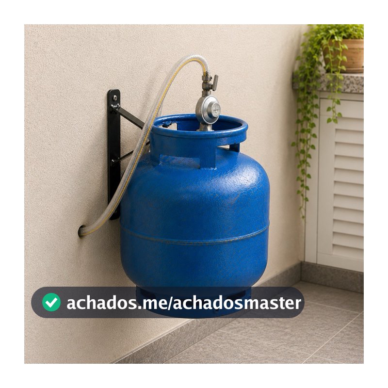 SUPORTE BOTIJÃO DE GÁS PAREDE C/ 2 PARAFUSOS E BUCHAS REFORÇADO KIT