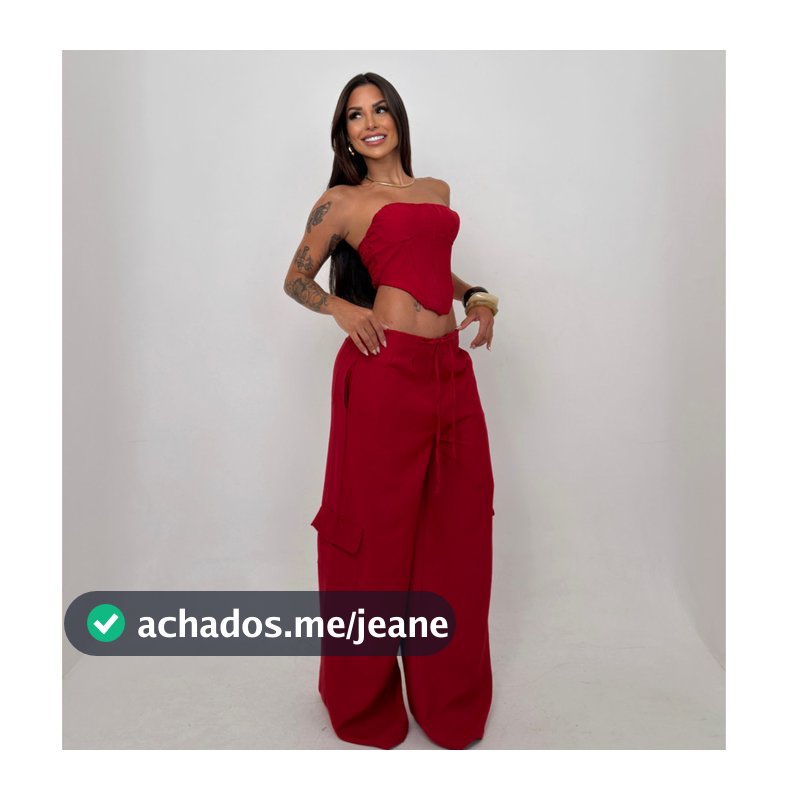 Conjunto Feminino Corset Tomara Que Caia Calça Wide Leg Alfaiataria