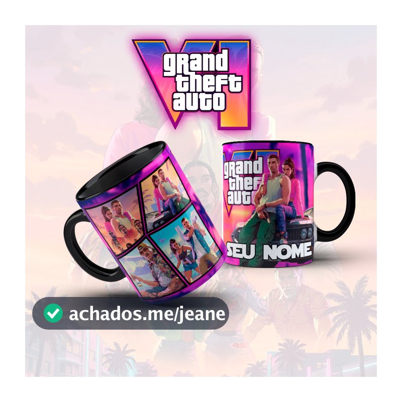 Caneca | Xícara GTA 325ml | Cerâmica Premium | Gamer | Presente para Fãs de Grand Theft Auto