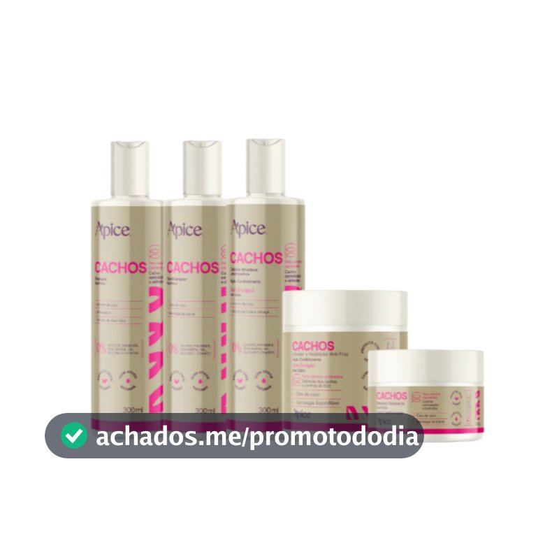 Kit 5 Cachos shampoo gelatina cond mascara ativador Apice