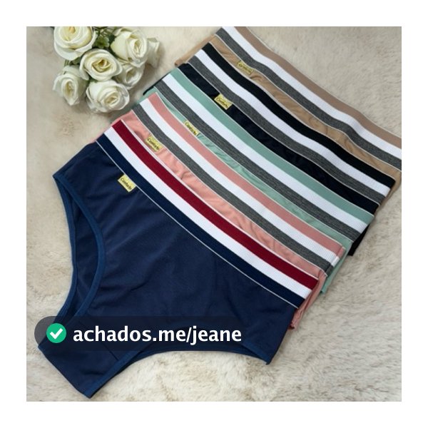 Kit Calcinha Cós Alto Microfibra Cintura Alta Reforçada Confortável Lingerie Sexy