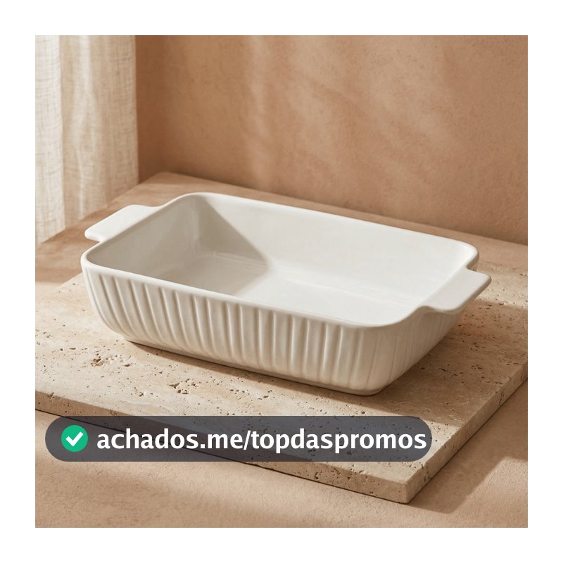 Travessa Retangular Redonda Jade em Cerâmica Assadeira Refratária Forno Mesa Posta Cinza Branco Verde