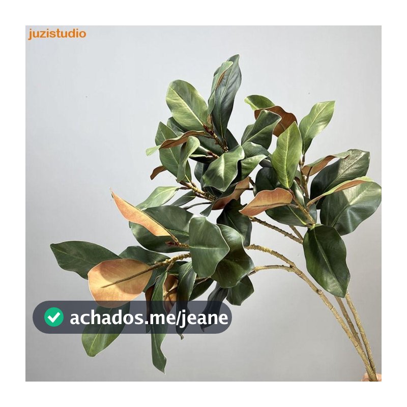 JUZISTUDIO Planta De Magnólia Artificial , 2 Garfos Feitos À Mão , Galho De Árvore Simulado , 110 Cm