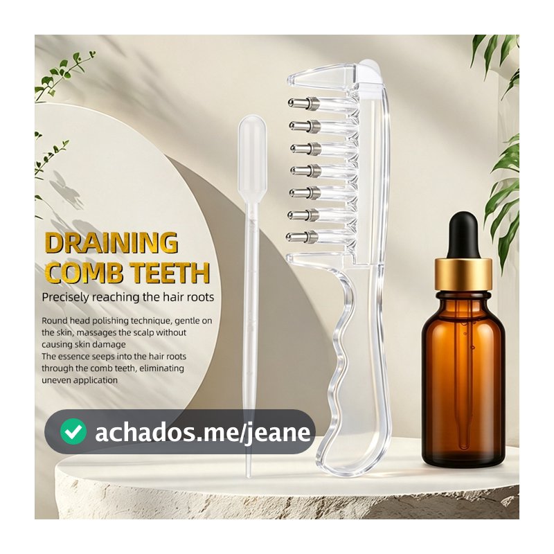 Aplicador De Óleo De Cabelo Pente Cristal Líquido Guia Couro Cabeludo Soro Raiz Tingimento Essencial Aplicar Ferramenta