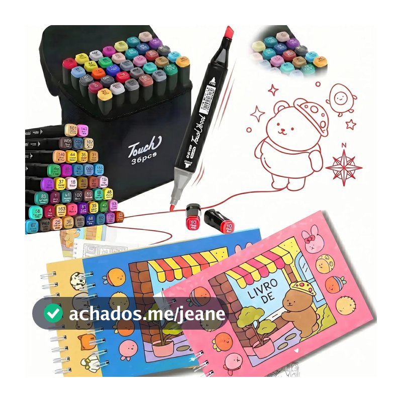 Kit 3 Livro De Colorir Holográfica E  Canetinha 36 Cores