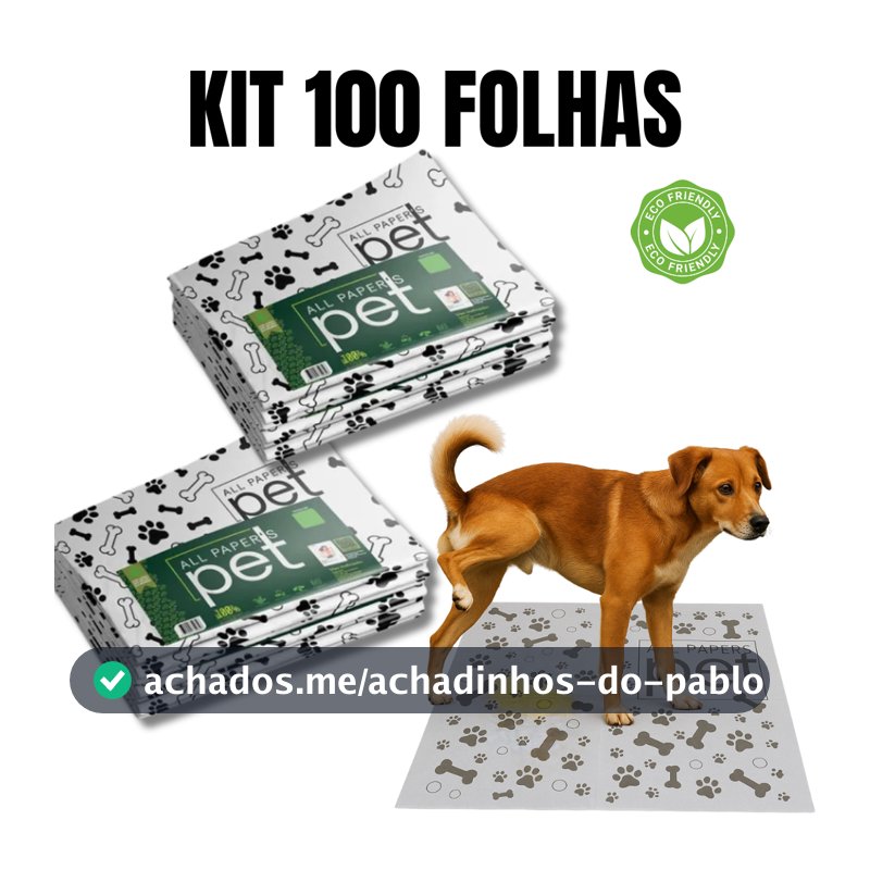 Kit Jornal Pet Higiênico 50/100/150/200 Folhas Biodegradável Atóxico Não Mancha