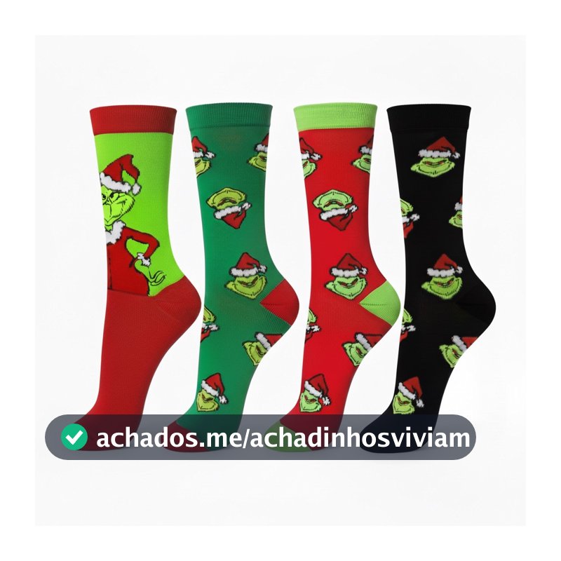 Meia Maluca O Grinch Meia de Natal Meia Natalina Divertida