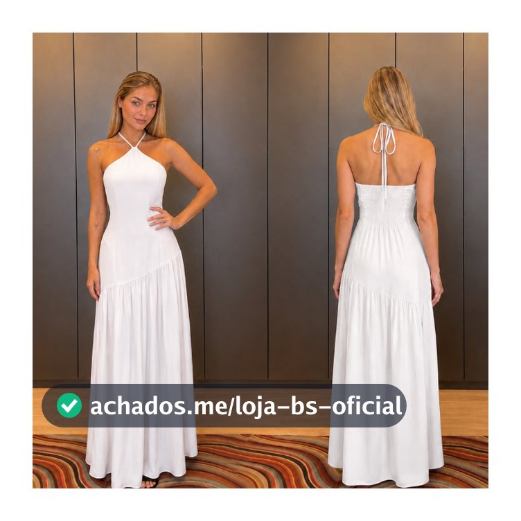 Vestido Longo Feminino com Amarração no Pescoço – Elegante e Confortável