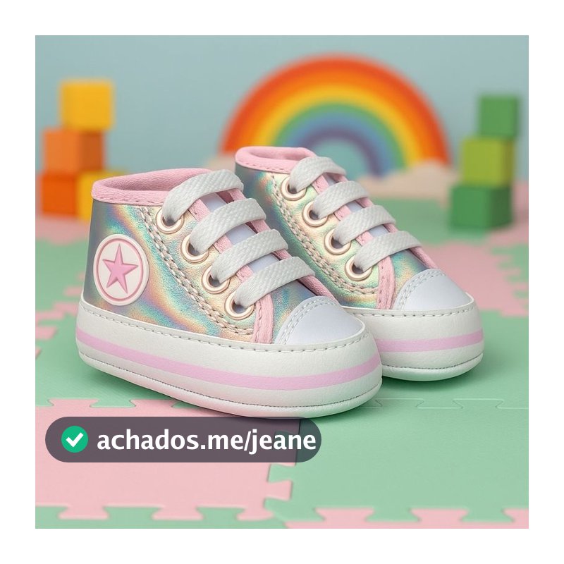 Tenis de bebe Cano Alto Estrelinha (Prateado) Tamanho 13 ao 18 - Sapatinho de bebê sapatinho RN presente bebê