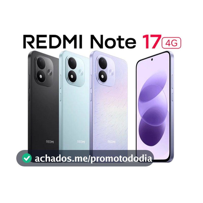 Celular Xiaomi Redmi Note 17 4G, Tela AMOLED 6.99", Bateria 7700 mAh, Câmera 50MP, Versão Global Original