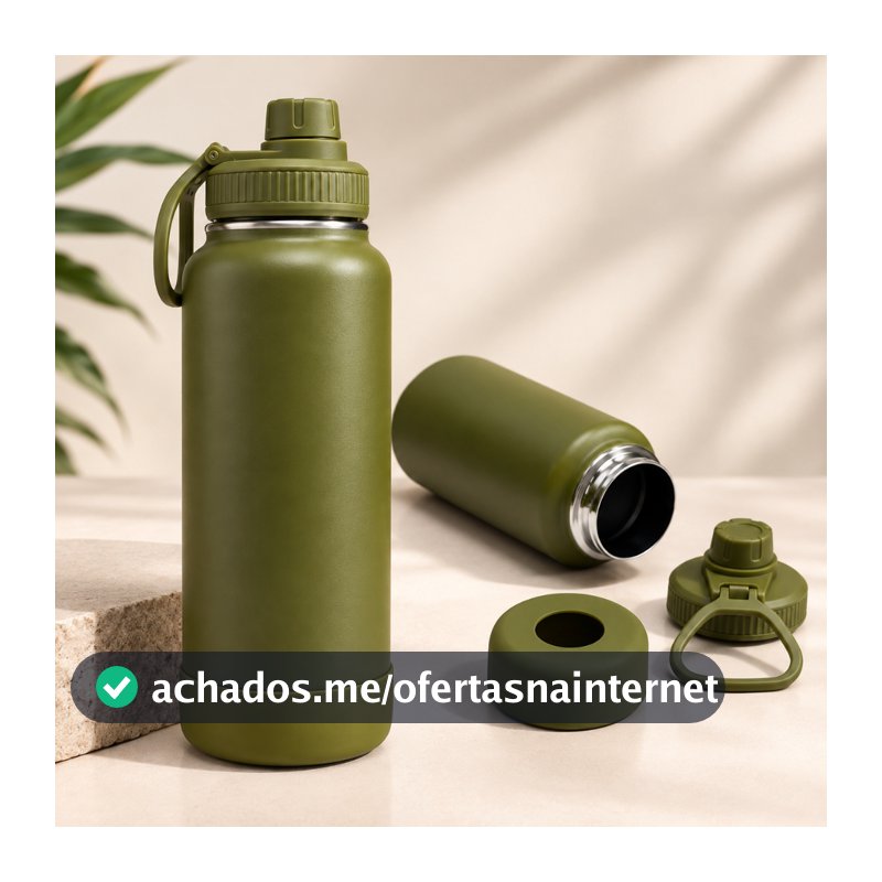 Garrafa Inox Térmica Com Capinha Protetora De Silicone Antiderrapante