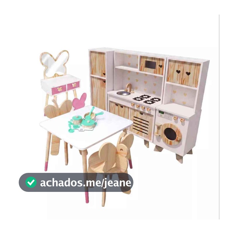 Combo Educativo Eita! Brinquedoteca Petit Penteadeira em Madeira Kit Livro Educativo