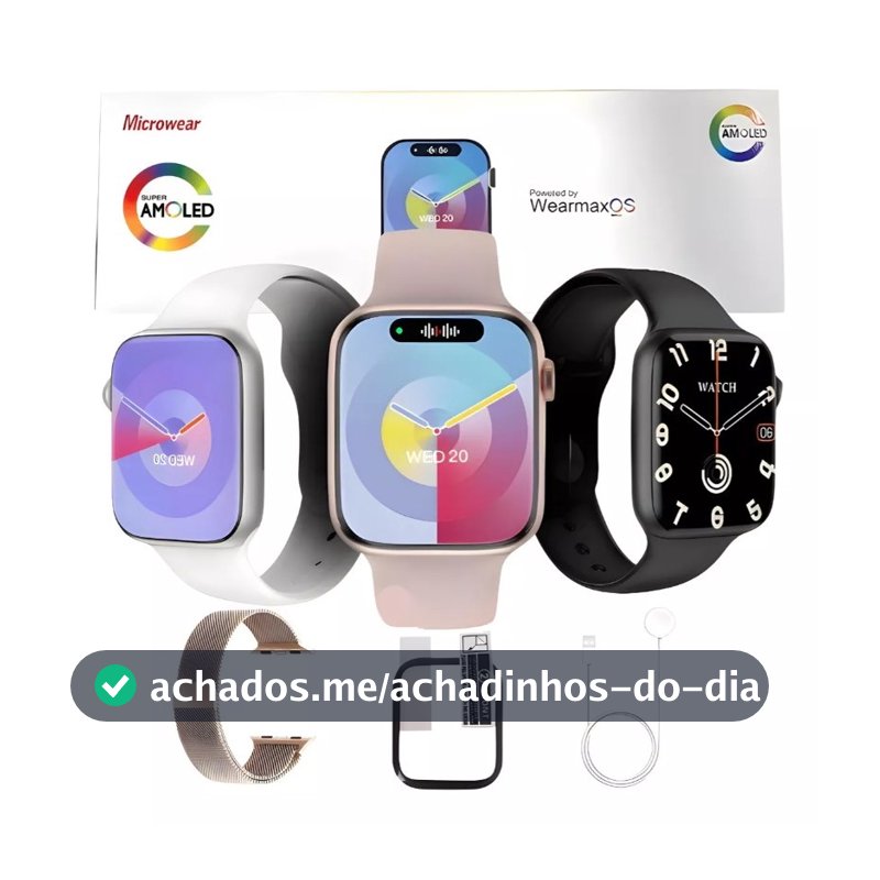 Relógio Smartwatch W99+ Plus Serie 9 Amoled Chat GPT 45mm Ilha Dinamica GPS Microwear Original