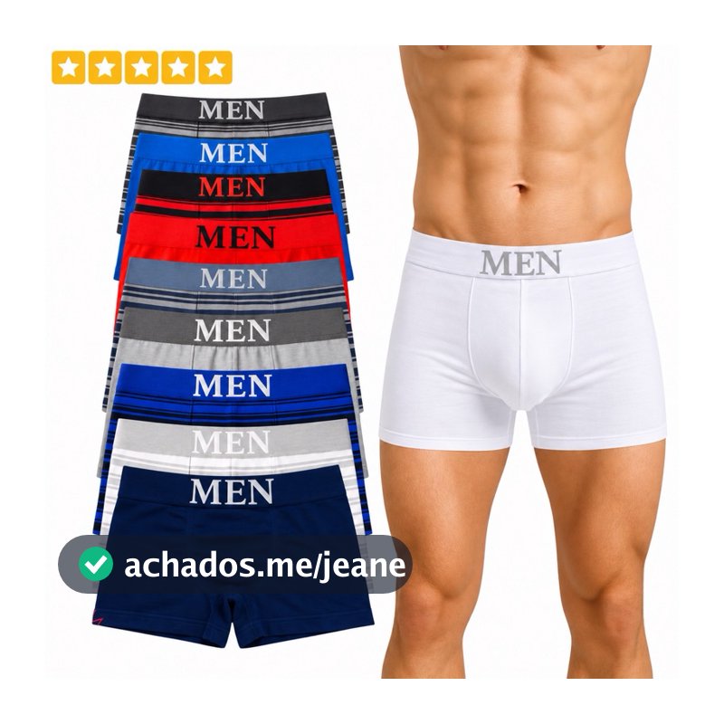 KIT CUECAS BOXER MASCULINO ADULTO CONFORTO