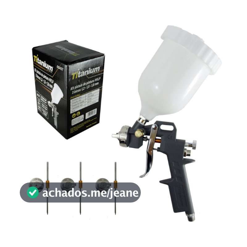 Pistola de Pintura Profissional HVLP 600ml com 3 Bicos 1.2 1.5 1.8 para Pintura Automotiva e Geral