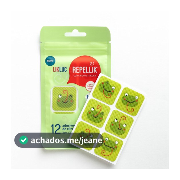 Cartela Com 12 Adesivos Repelente Likluc Repellik Repelente em adesivo infantil