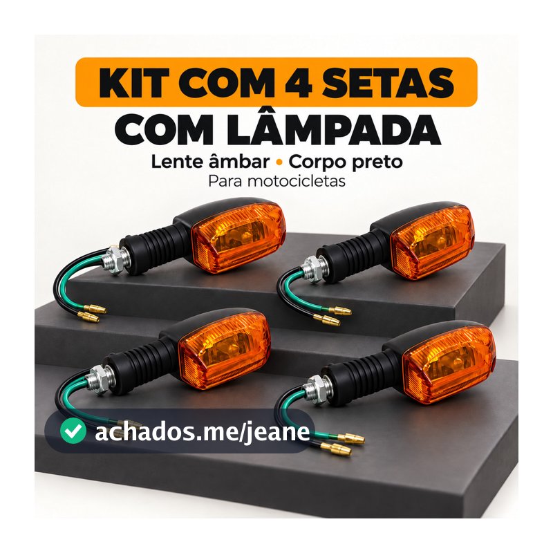 4 Setas Pisca Universal De Motos Seta Alerta com Lâmpada