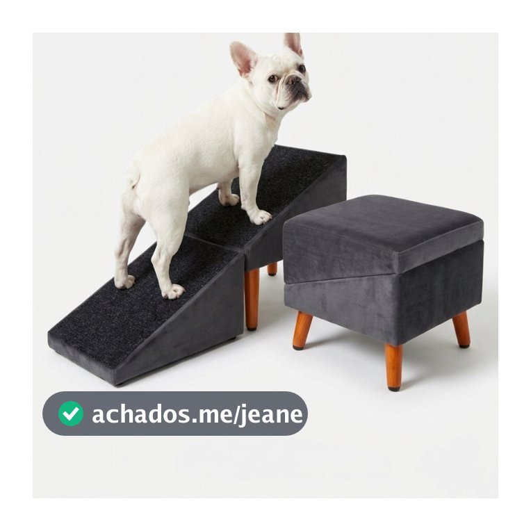 Puff Rampa Pet Escada Antiderrapante 2 Em 1 Cachorro e Gato