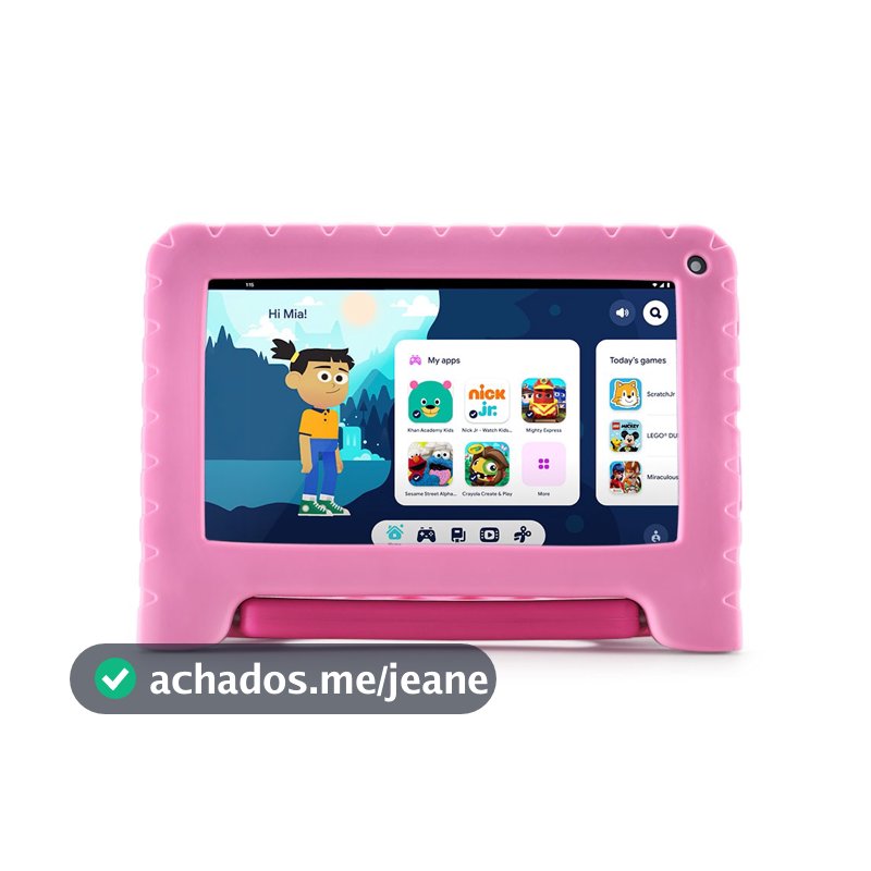 Tablet Multi Princesas com Controle Parental 7 pol 4GB RAM 64GB Android 13 Quad Core + Case + Wi-fi - NB418