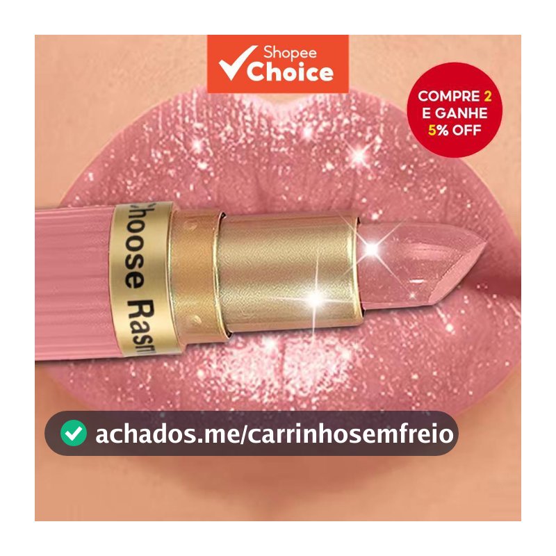 Batom De Veludo Com Glitter Rosa Perolado-Brilho Metálico À Prova D'água De Longa Duração , Escolha Maquiagem Oficial Ac