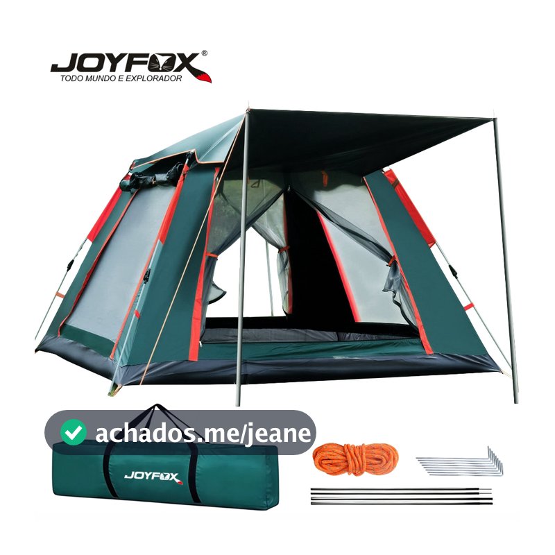 Barraca Camping Automatica Impermeavel 1500mm 3-4 Pessoas 215215145cm JOYFOX