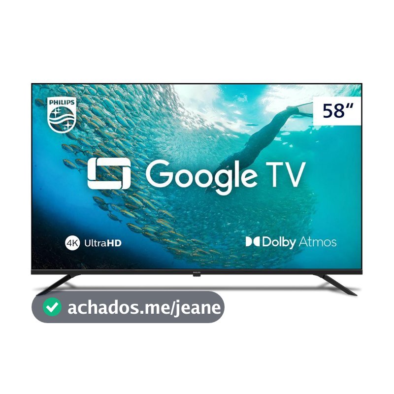 Smart TV Philips PUG7019 4K UHD de 58" Google TV Dolby Vision/Atmos e Google Assistente