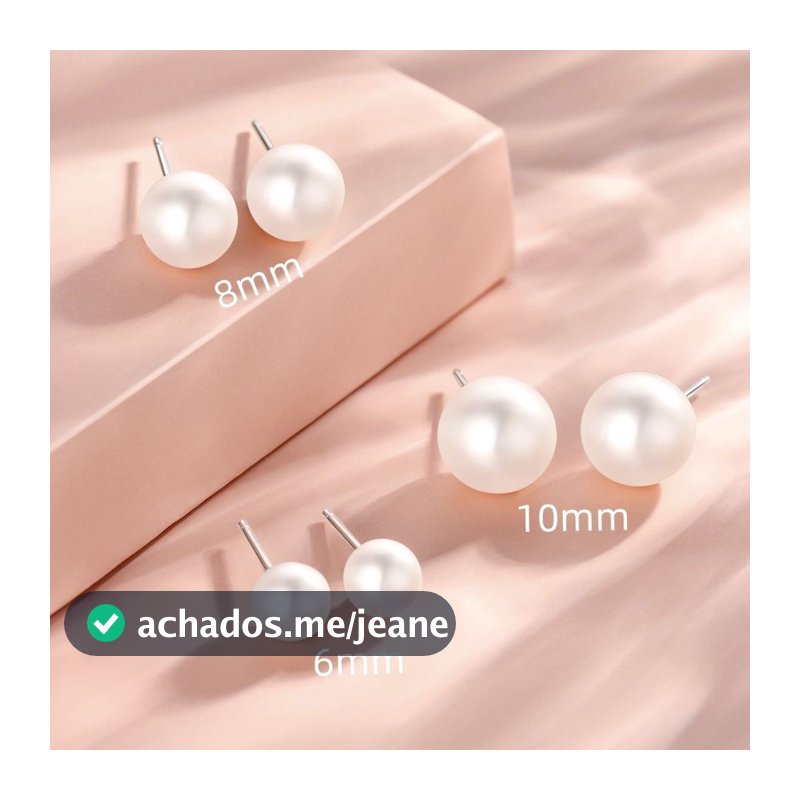 100 a 500 Peças Brincos de Pérola 6mm/8mm/10mm - Dourado/Prata + Tarracha de Silicone