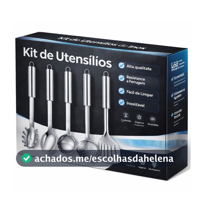 Kit Utensílios De Cozinha Pegador de Macarrão Espátula De Aço Inox Conchas De Cozinha Escumadeira Para Fritura