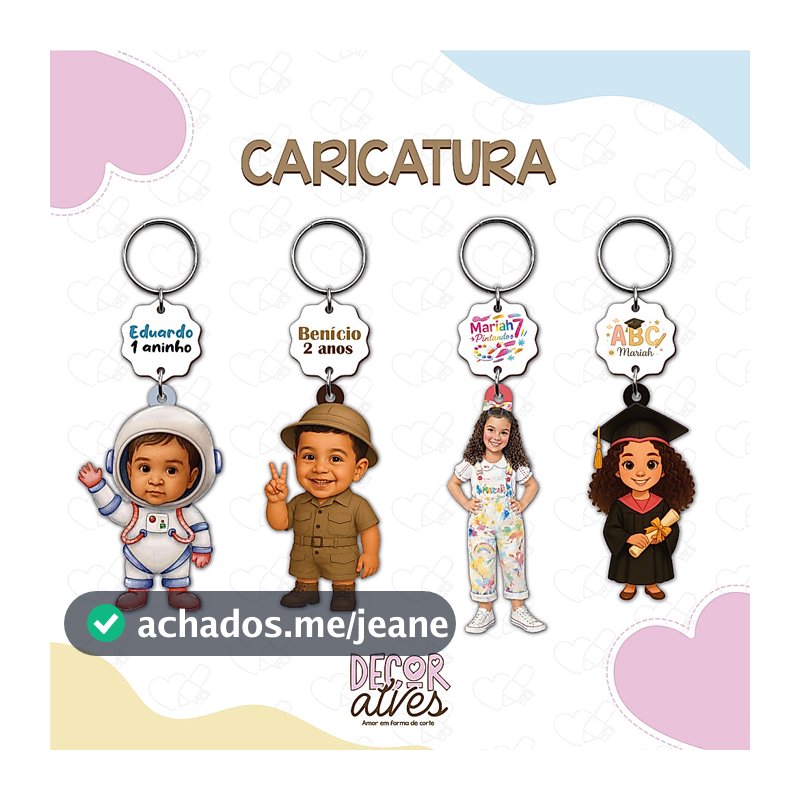 Mascote Personalizado / Logotipo - Chaveiro Personalizado MDF brilhoso Lembrancinha infantil