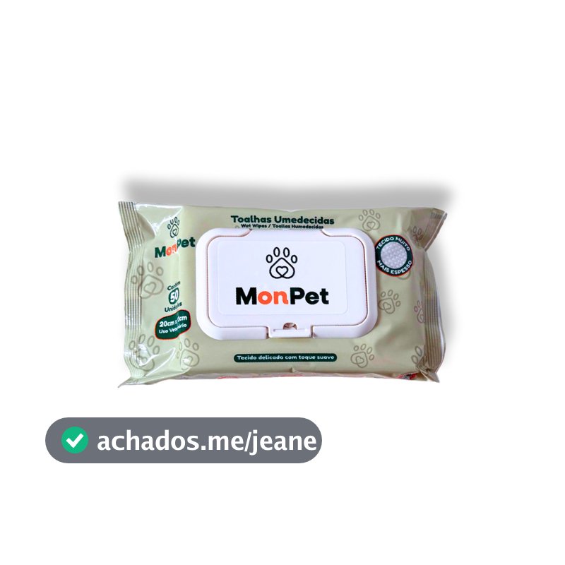 Toalha Lenço Umedecido Para Caes E Gatos Pet 1 Pacotes C/ 50