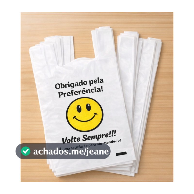 Sacola Plástica Branca Volte Sempre Smile Reforçada 2kg 30x40 40x50 Mercado Loja