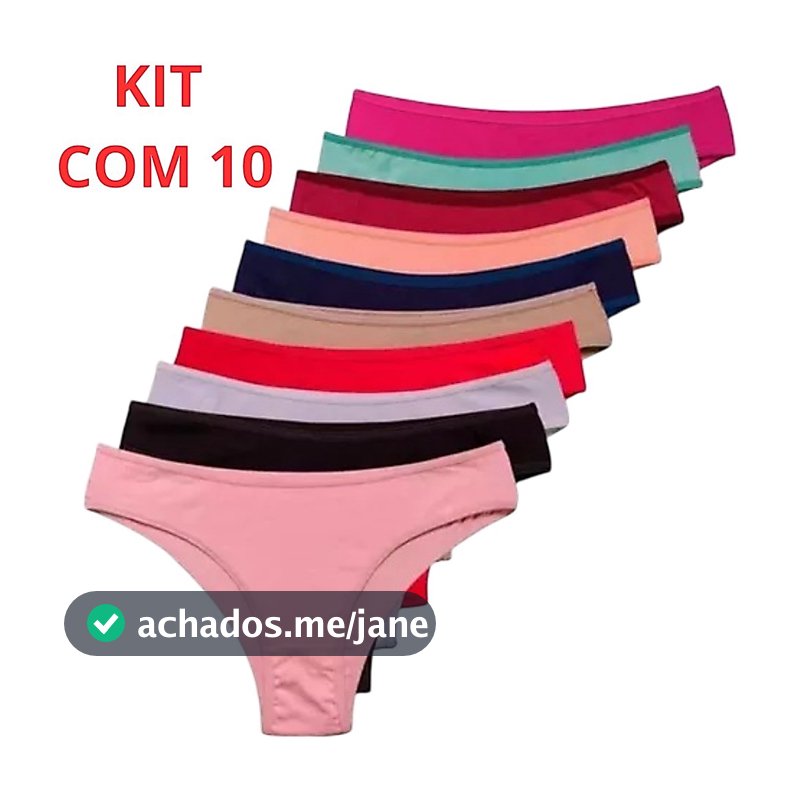 Kit Calcinhas Feminina Algodao Adulto Microfibra Conforto Calcinha Tanga