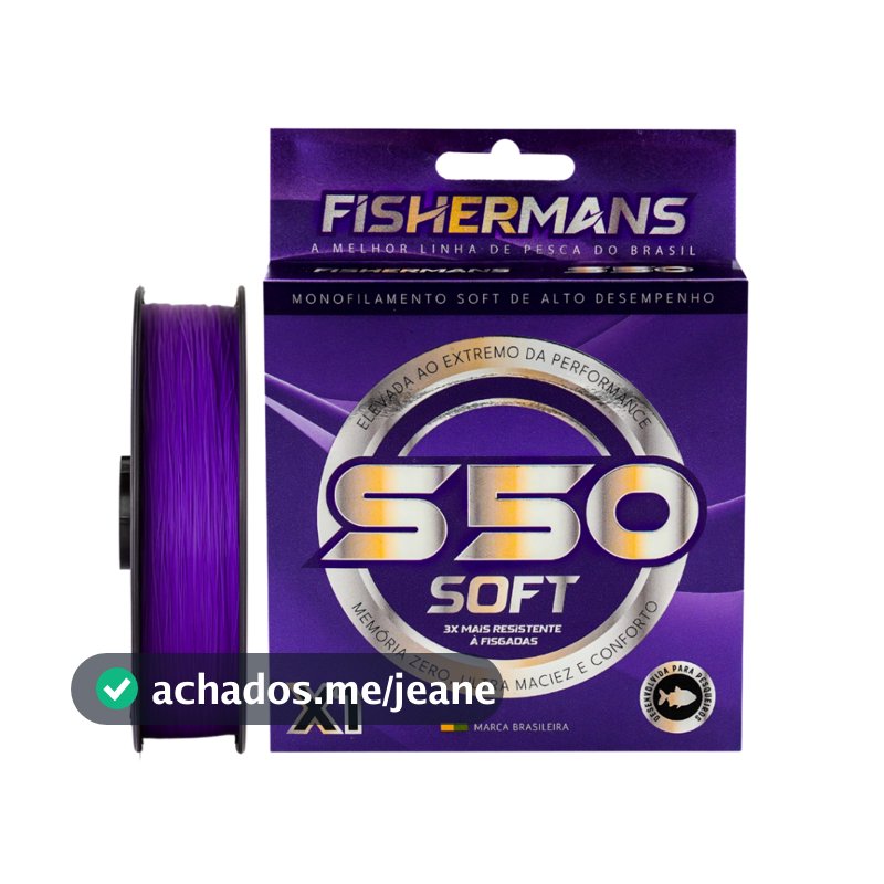 Linha de Pesca Monofilamento Fishermans S50 X1 Soft 300 Metros Profissional Memória Zero Resistência