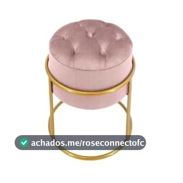 puff redondo ferro argola tubo aço pintura eletrostática tecido veludo