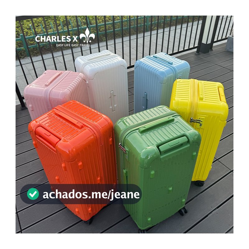 CHARLES X Mala espelhada de grande capacidade fechadura TSA de senha tamanhos 20‑26 polegadas（10-28kg）