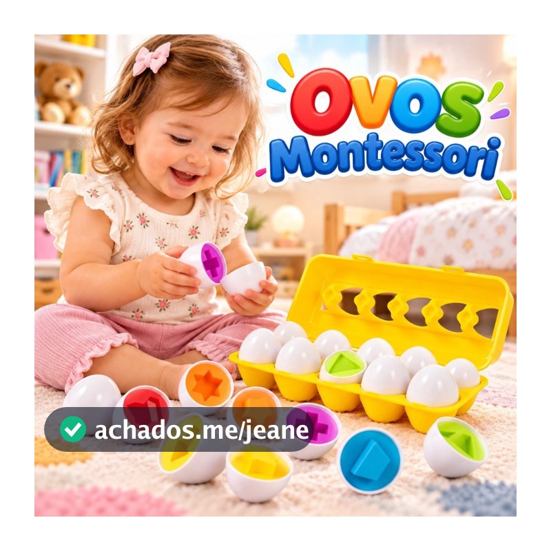 Brinquedo Educativo Jogo Encaixe Cartela 12 Ovos Coloridos Montessore COLORIDOS