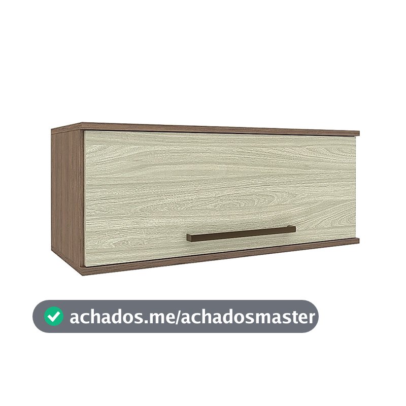 Armário de Cozinha Multiuso Suspenso Aéreo Com 1 Porta 80cm Tannat Legno Crema Evolution Batrol