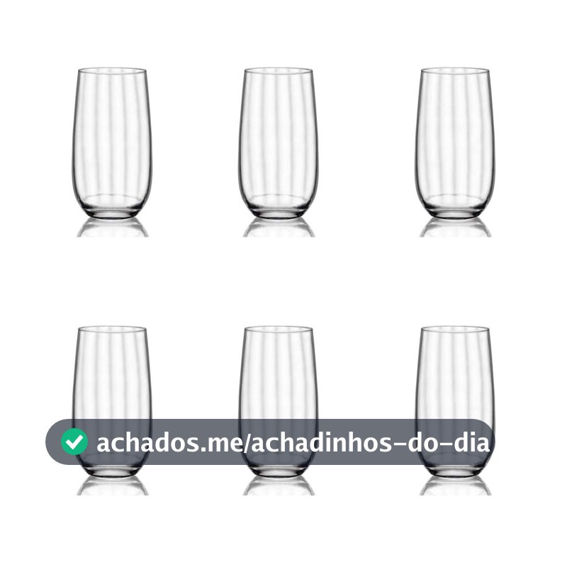 Conjunto de 6 Copos De Cristal P/ Long Drink 490Ml Proper Effect