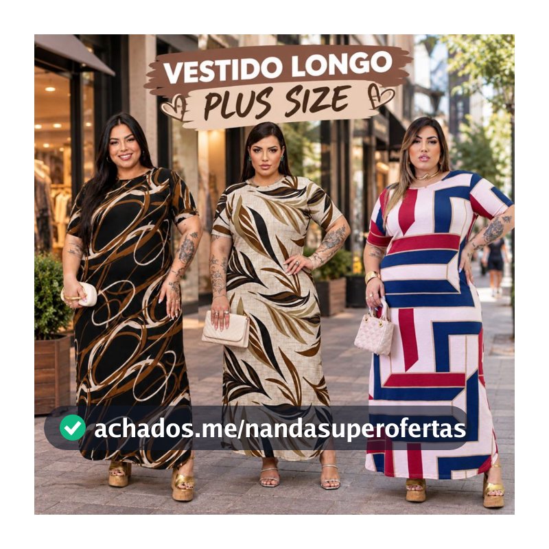 Vestido Longo Curve Curvy Plus size moda evangélica com fenda estampado e liso do 44 ao 58 Casual